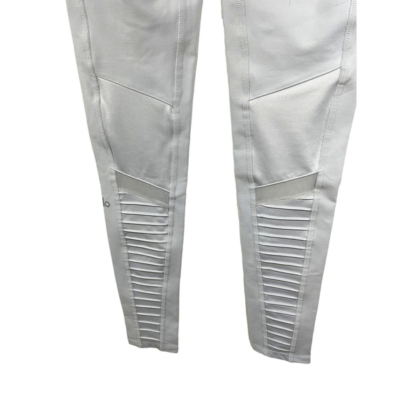 Alo Yoga High Waist Mesh Panel Moto Legging in Dove Gray Sz XS - Picture 8 of 9